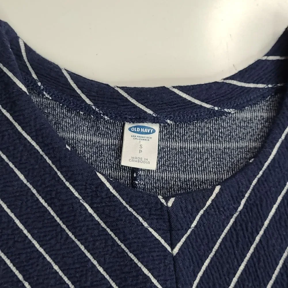 FIT & FLARE OLD NAVY BLUE WHITE SLEEVELESS STRETCH DRESS S SMALL - Picture 7 of 9